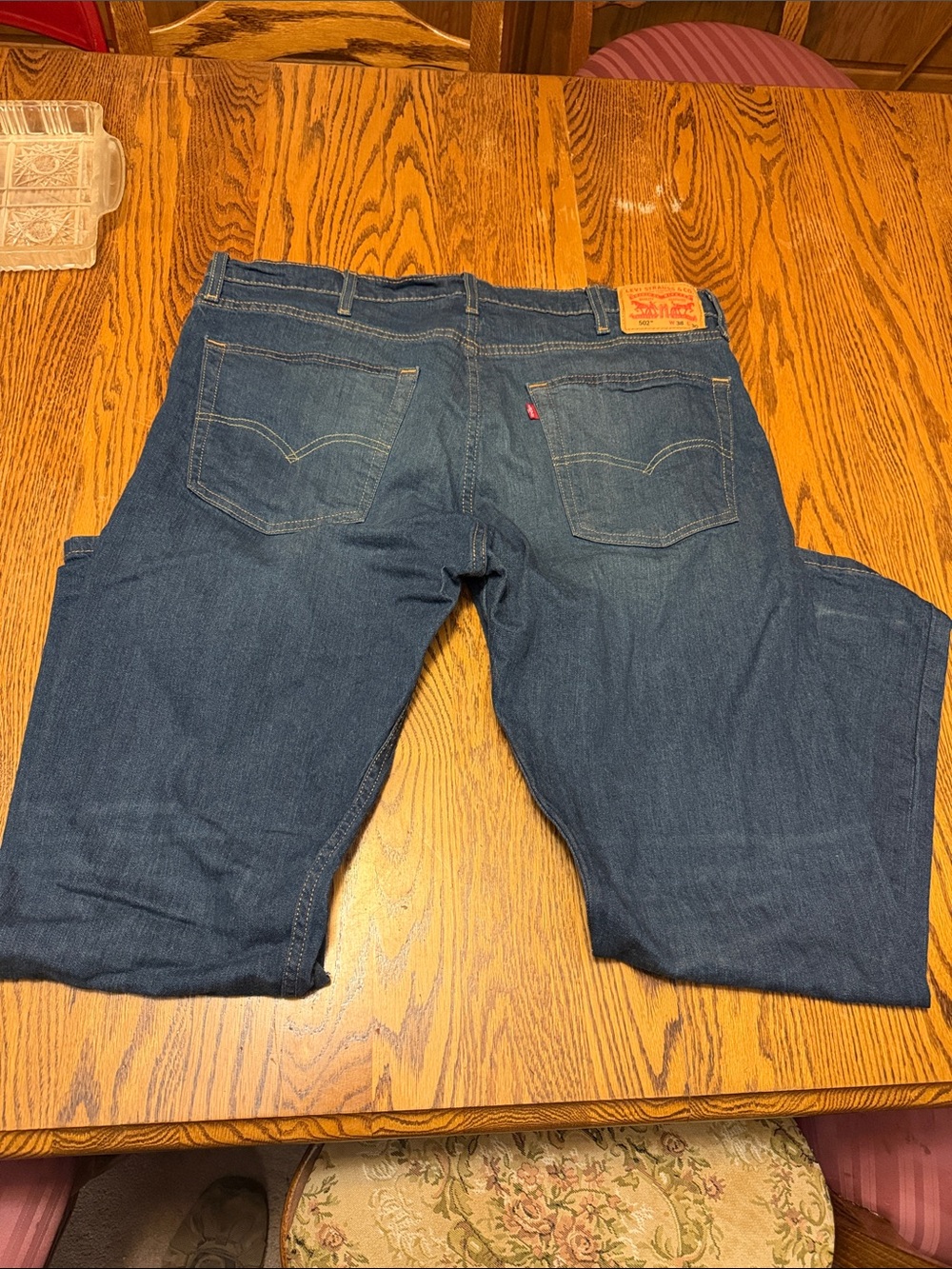 Levi's 502 Dark Blue Straight Leg Men's Jeans 38 30